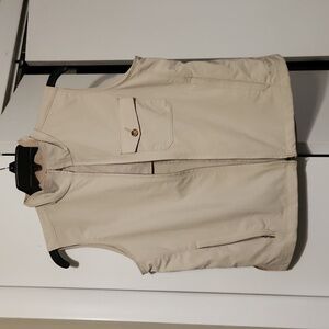 Womens Columbia GRT Lightweight Vest Cream- Utility Mesh 3 pocket Trail Hiking